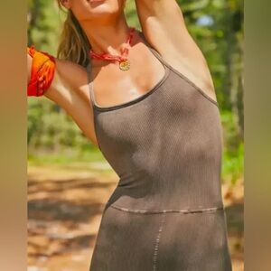 NWOT Free People Movement Happiness Runs Square Neck Onesie, XS/S